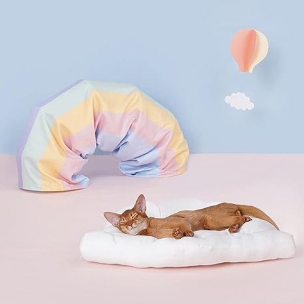 Soft Warm Pet Bed Dog Cat Cozy Cushion Mats Sleeping Bed Blanket with Tunnel 126 X 64 X 28 CM