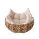 Oval Wicker Pet Bed, Cozy And Versatile, Durable Cat Lounge Bed Sleeping Basket With Cushion For Indoor Cats - Size: 48*48*15cm