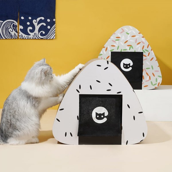 Cat Scratcher Cardboard, Sushi Shaped Cat Scratching House Cat Cave Nest Corrugated Paper Cat Grinding Claw Scratcher Toy - Size: 45*40*30cm/17.72*15.75*11.8in