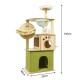 Cat tree,Cat tower-Cat tree for indoor cats Transparent space capsule, Plush jumping platform Non Ladder ( Green ) SIZE : 55 X 40 X 150 cm