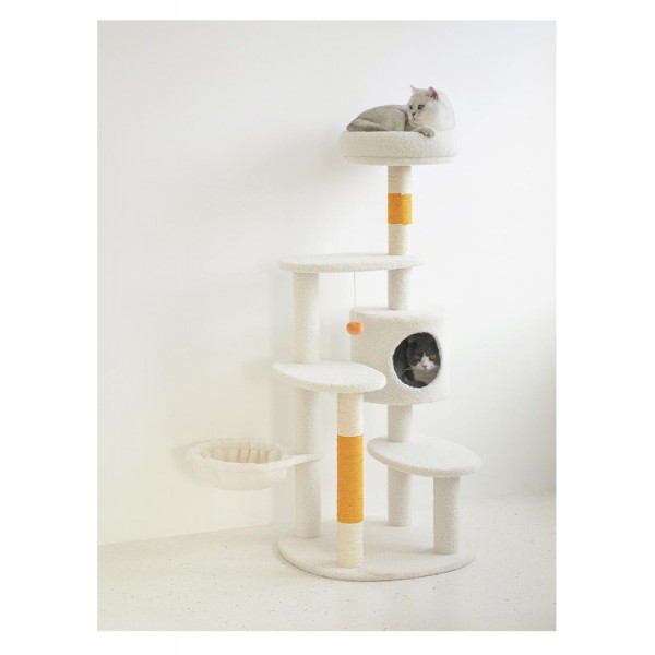 White Cream Style Cat Tree Plus ( Orange )