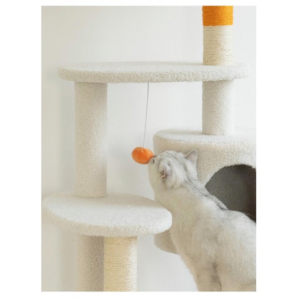 White Cream Style Cat Tree Plus ( Orange )