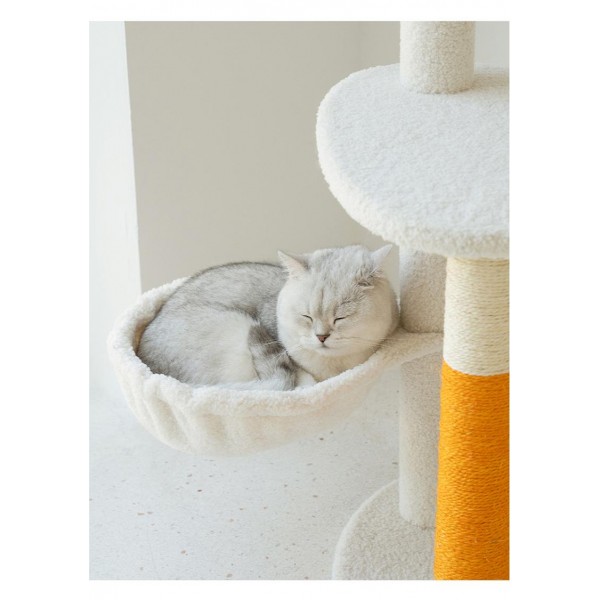 White Cream Style Cat Tree Plus ( Orange )