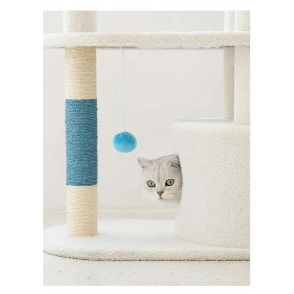 White Cream Style Cat Tree Plus ( Blue )