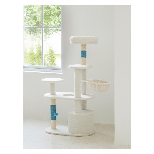 White Cream Style Cat Tree Plus ( Blue )