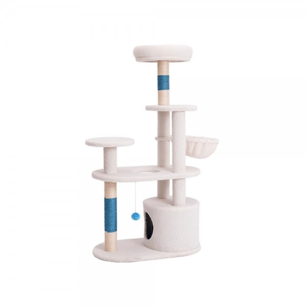 White Cream Style Cat Tree Plus ( Blue )