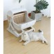 Indoor Kitty Cat Toilet Automatic Filter Litter Box Extra Large Semi-Automatic Cat Toilet,Semi-Closed Plastic Pet Toilet ( COFFEE )