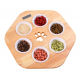 Solid wood cat bowl, ceramic bowl, fixed cat food bowl, solid wood frame, dining table to protect cervical spine SIZE : 52 X 52 X 6.5 CM