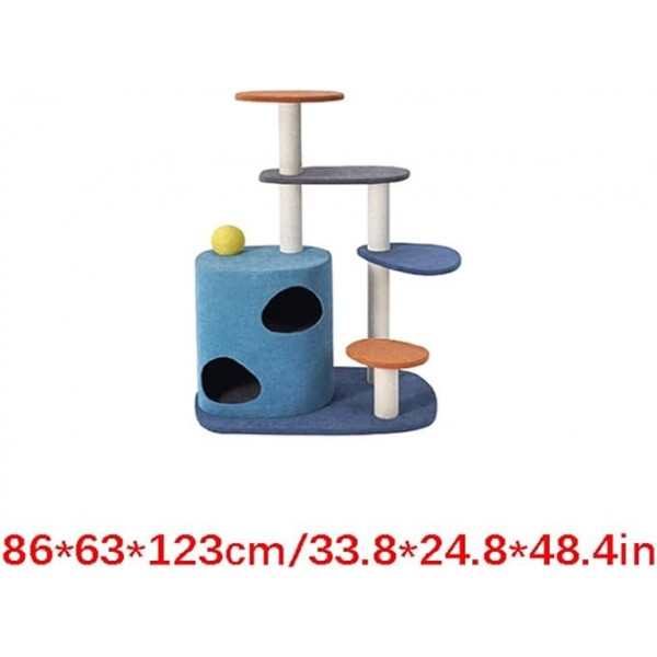 Cat Tower with Scratching Board, Cat Activity Tree with Sisal-Covered Posts and Cat Condo for Cats Relax SIZE : 86 X 63 123 CM