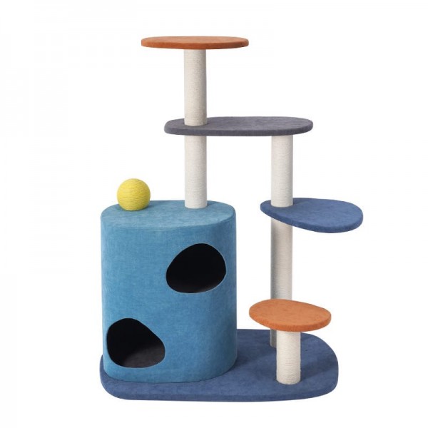 Cat Tower with Scratching Board, Cat Activity Tree with Sisal-Covered Posts and Cat Condo for Cats Relax SIZE : 86 X 63 123 CM