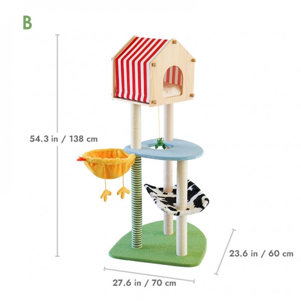 CAT Tower Farm House Cat Bed Cat tree 70 cm x 60 cm x 138 cm