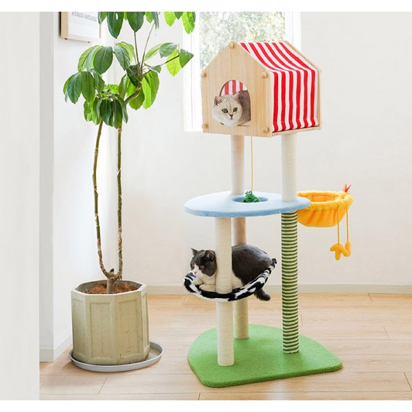 CAT Tower Farm House Cat Bed Cat tree 70 cm x 60 cm x 138 cm