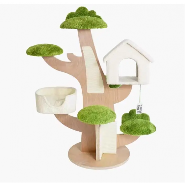 Pine Shape Cat Tree Indoor Cute Multi-level Cat Tower with Perch SIZE : 120 X 87 X 128 CM