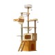 Yellow Multi-layer Cat Tree & Condo Artificial Board with Space Capsule and Ladder - Yellow