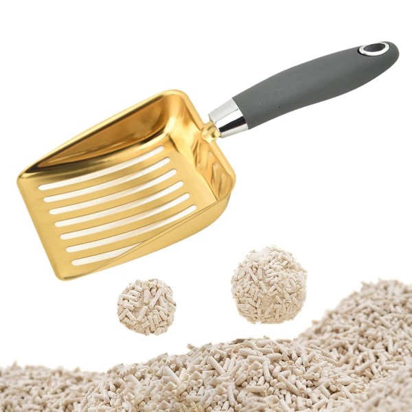 Cat Litter Scoop Sifting Kitten Waste Lifter for Kitty Rabbits Pets Supplies Gold