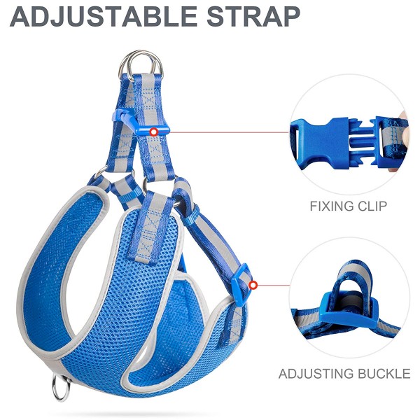 Fida Step-in Dog Harness – Reflective Blue - Small