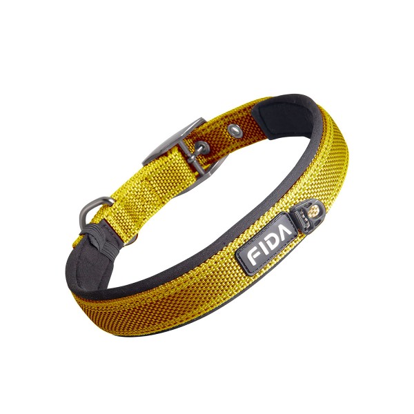 Fida Heavy Duty Dog Collar – Yellow - Small