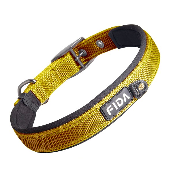 Fida Heavy Duty Dog Collar – Yellow - Large