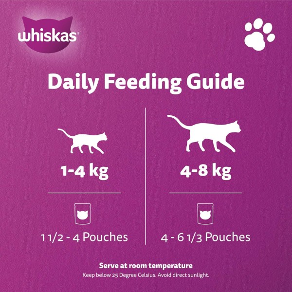 Whiskas Ocean Fish Flavour in jelly,12 Pouch x 80 g