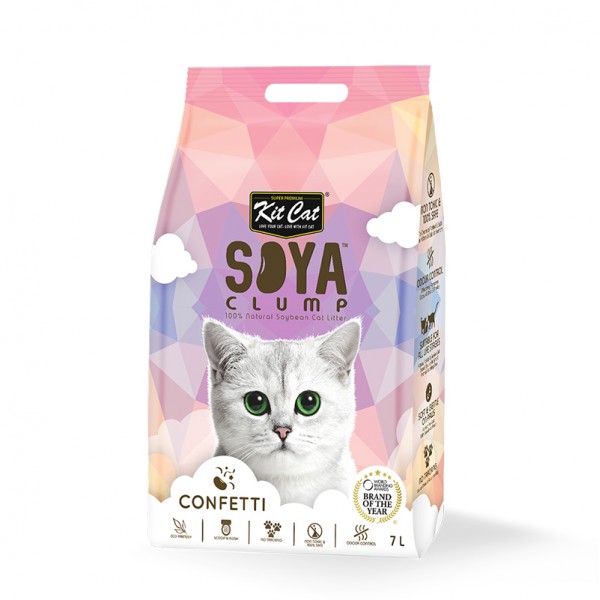 Kit Cat Soya Clump Soybean Litter  Confetti ( 7L )