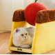 Zeze Cat scratching bed for scratching and sleeping, Cherry Pudding Shape Cat Scratcher, Size, 44cm x 39cm x 25.5cm