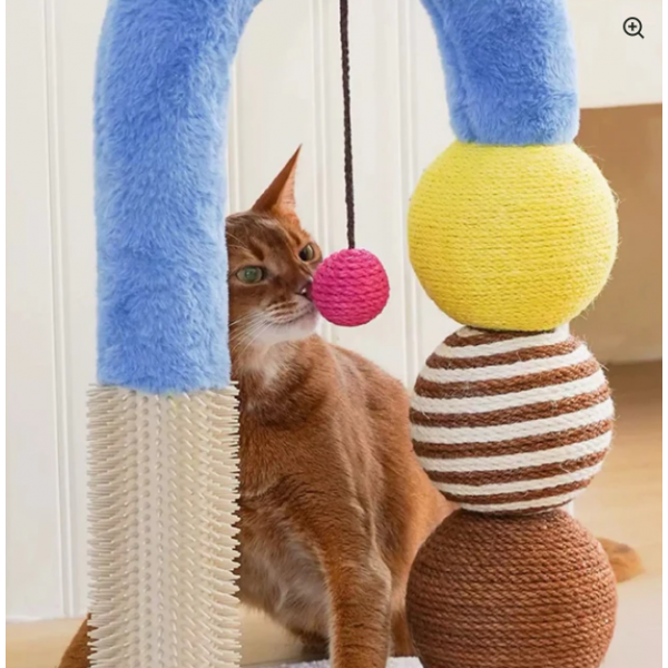 Vertical Sisal Cat Scratching Ball Copper & Aluminum Creative Toy for Cats Easter Handgrip Design Multi Color, Size, 69cm x 31cm x 42cm