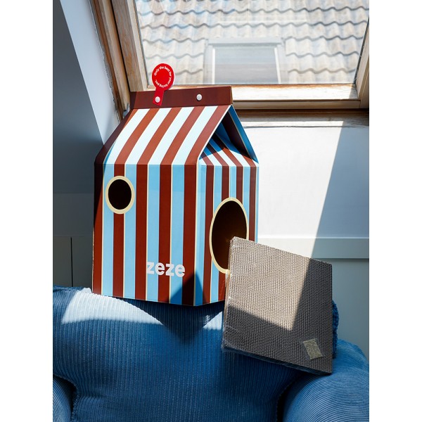 Milk Box Shape Cat Scratch Board Carton Cat House , SIze - 63cm x 31cm x 33cm