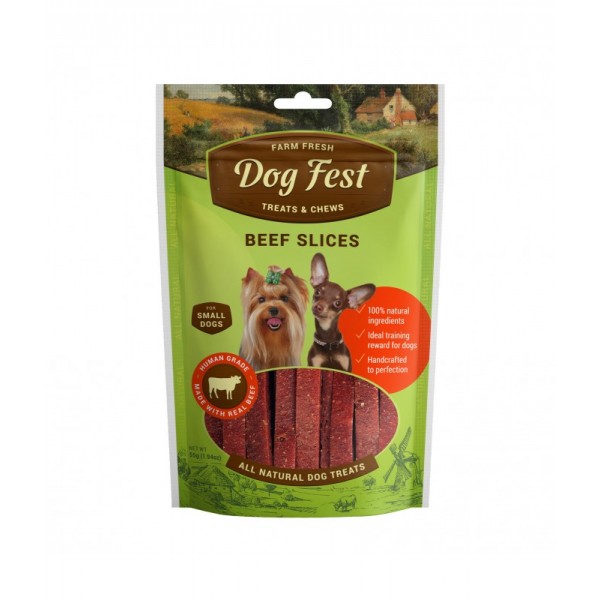 Dog Fest Beef Slices For Mini-Dogs - 55g (1.94oz)