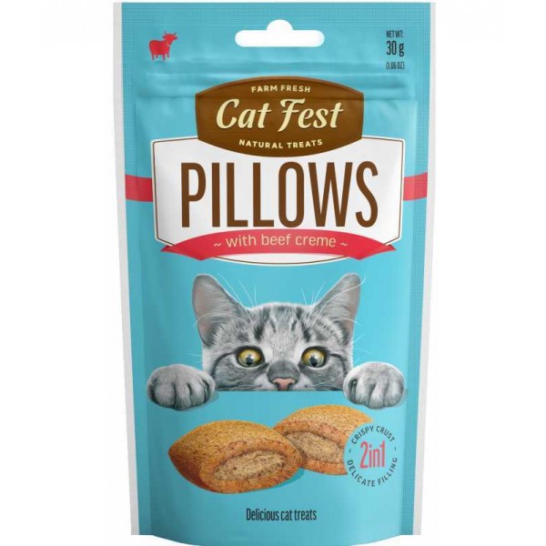 CAT FEST PILLOWS WITH BEEF CRÈME ( 30 G )