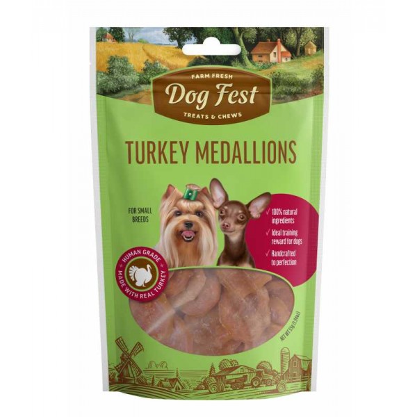 Dog Fest Turkey Medallions For Small Breeds