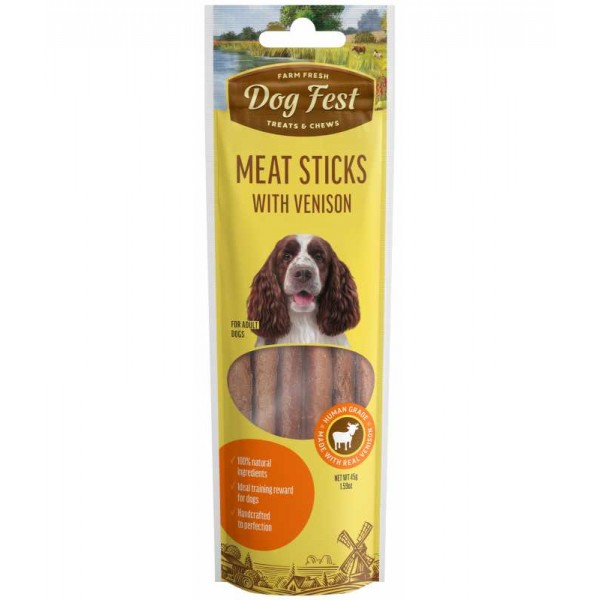 Dog Fest Meat Sticks With Vension For Adult Dogs (45g)