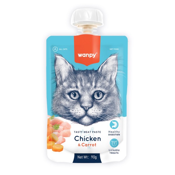 Wanpy Tasty Meat Paste Chicken with Carrot for Cats ( 90g )