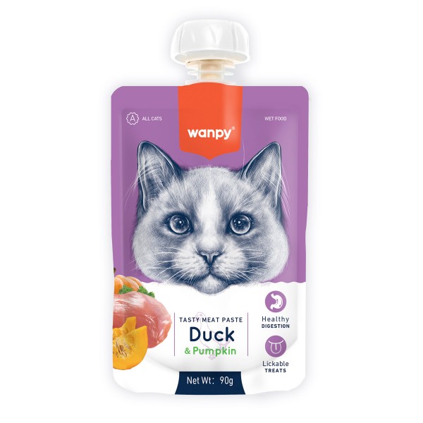 Wanpy Tasty Meat Paste Duck and Pumpkin for Cats ( 90g )