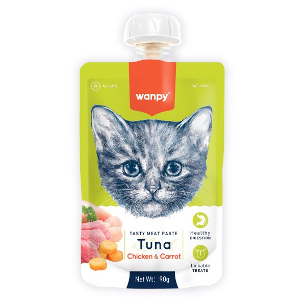 Wanpy Tasty Meat Paste Tuna, Chicken and Carrot for Cats ( 90g )