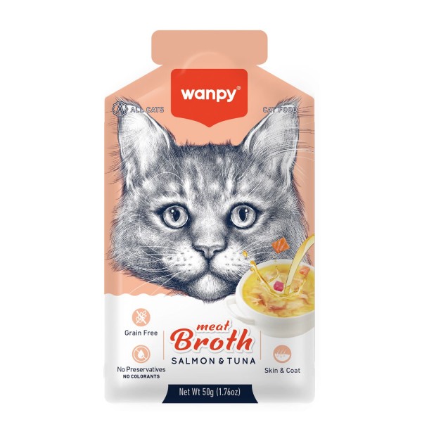 Wanpy Meat Broth Salmon & Tuna for Cats (50gm)