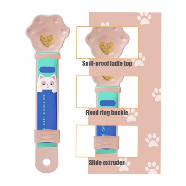 Cat Strip Feeder, Pet Feeder Cat Strip Squeeze Spoon, Cat Snack Spoon for Lickable Wet Cat Pet Liquid.