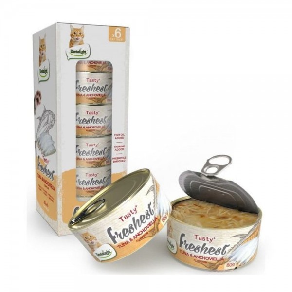 Dentalight Tasty Freshest Cat Treat in Can Tuna & Anchoviella