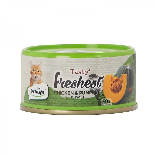 Dentalight Tasty Freshest Cat Treat in Can Chicken & Pumpkin