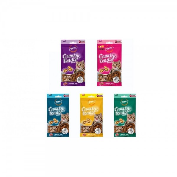 Gnawlers Crunchy & Tender Cat Treats 65g - Chicken & Milk Flavour