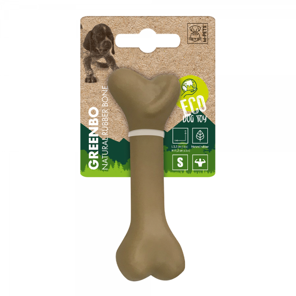 M-PETS Greenbo Natural Rubber Bone Dog Toy (S)