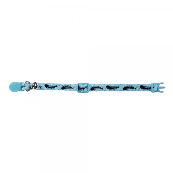 M-PETS Zany Cat Eco Collar Light Blue Fish Bone