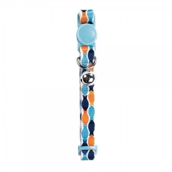 M-PETS Zany Cat Eco Collar Blue & Orange Fish