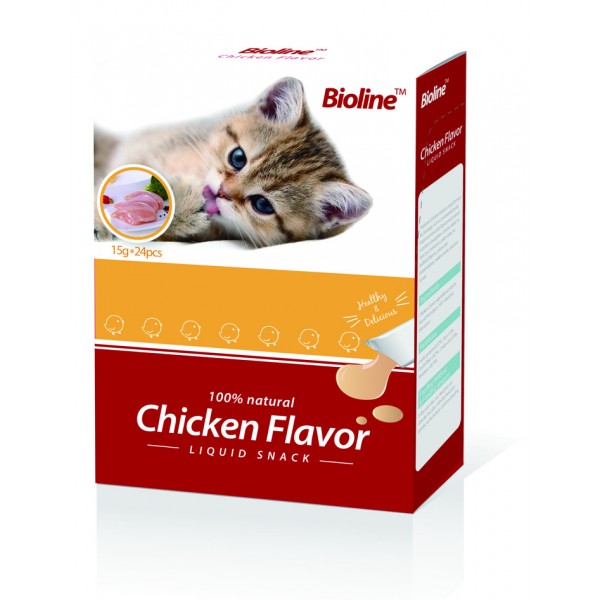 BIOLINE CKICKEN FLAVOR LIQUID SNACK ( 15g-24PCS )