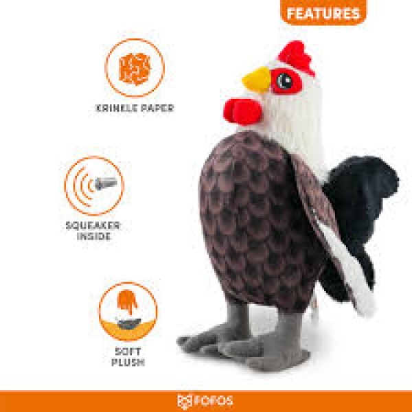 FOFOS Rooster Plush Dog Toy ( M )