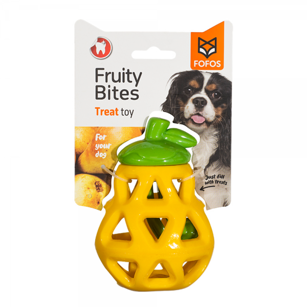 FOFOS Fruity Treat Dispensing Dog Toy (Bites pear)