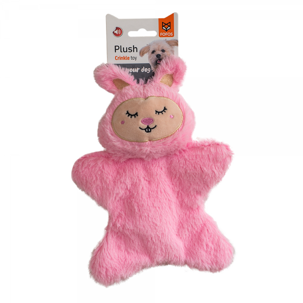 FOFOS Glove Plush Rabbit Dog Toy ( PINK )