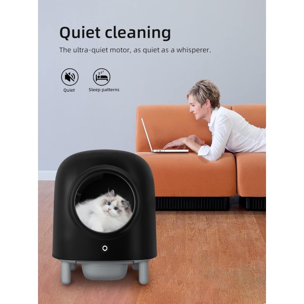 Petree Self-Cleaning Cat Litter Box with Wi-Fi Enabled, App Monitoring, Exceptional Safety – Elevate Your Cat's Hygiene, Automatic Cat Litter Box with