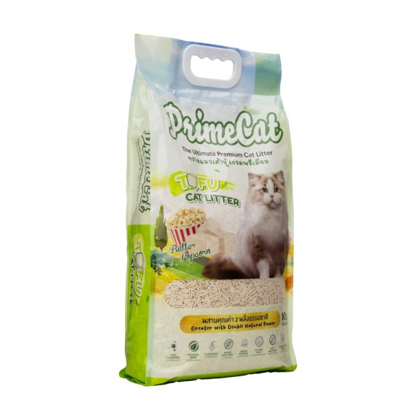 PrimeCat Tofu Ultimate Premium Cat Litter Butter Popcorn 4.5kg (10 Litter)