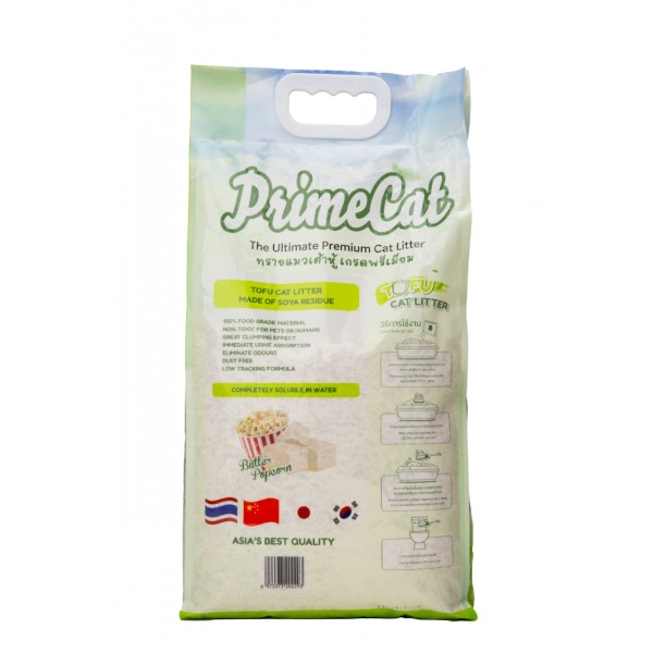 PrimeCat Tofu Ultimate Premium Cat Litter Butter Popcorn 4.5kg (10 Litter)