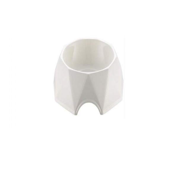 Pets Club Diamond Shape Pet Bowl（M) 19.6*19.6*6Cm-White